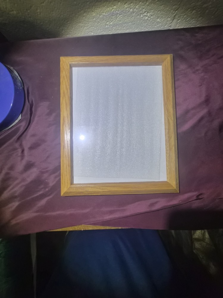 Brown Wood Grain Rectangular Photo Frame Wall Mount Rear-Loading Glass Front