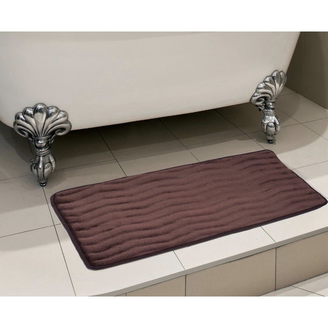 24x60 Memory Foam Extra Long Bath Mat Runner Chocolate Lavish Home 67-11-C gallery