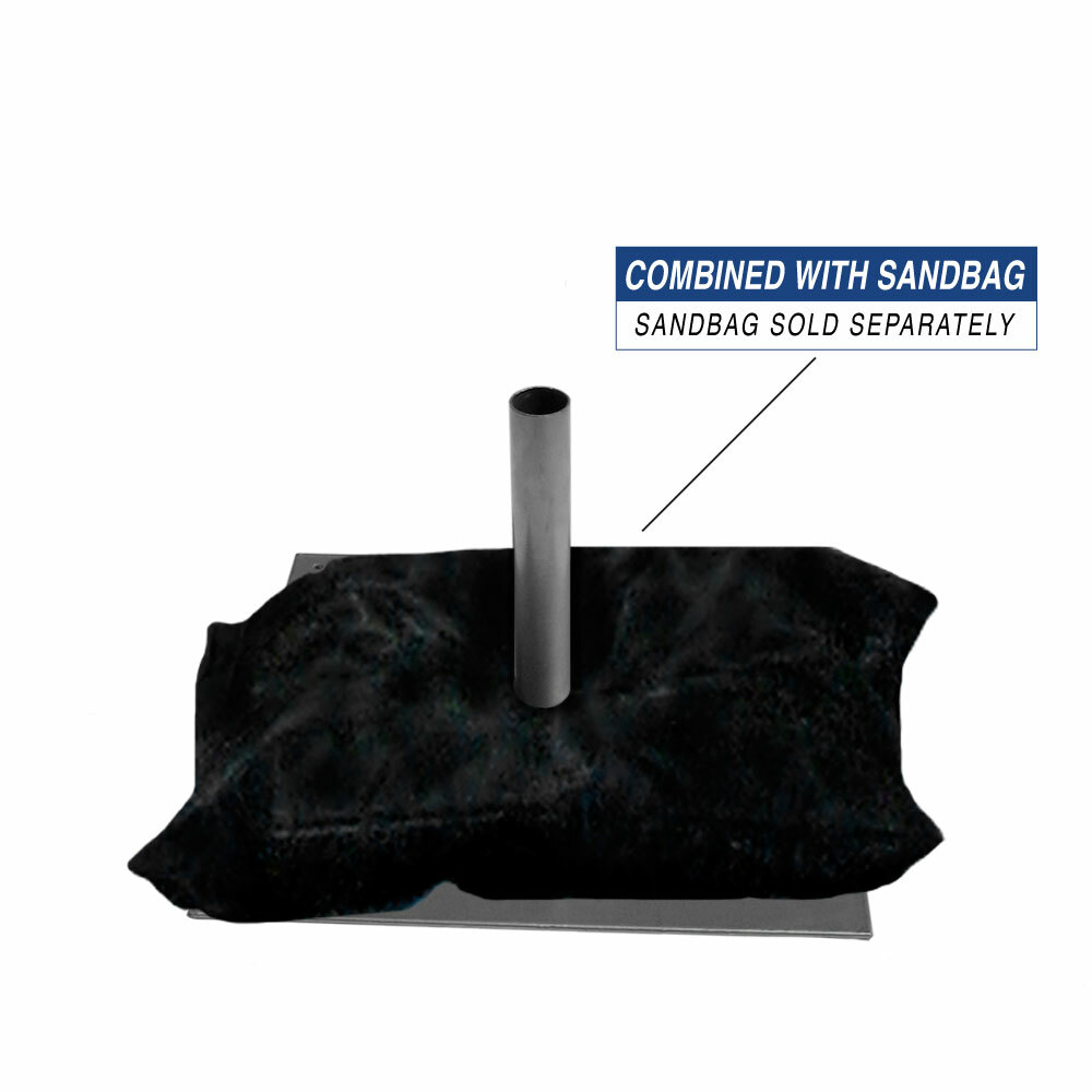 Flat Base for Advertising Pole Pole Base Stand for Advertising Pole Silver gallery
