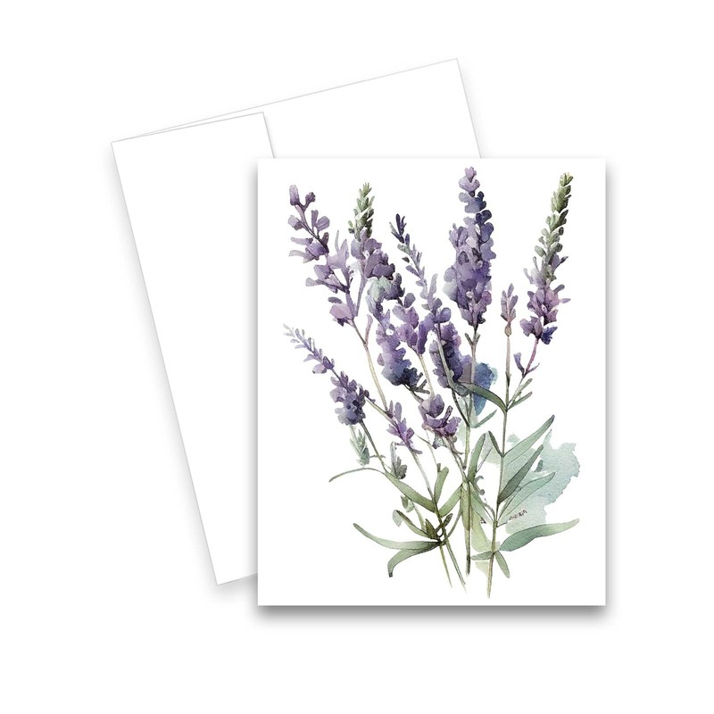 12 Assorted All Occasion Notecards Blank with Envelopes - Lavender ( 2 of Each ) gallery