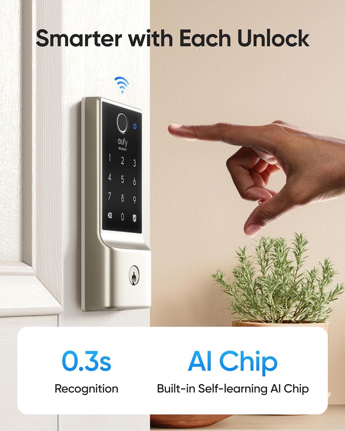 eufy C220 Smart Lock Deadbolt Fingerprint Keyless Entry Door Lock Built-in Wi-Fi gallery