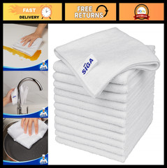 All-Purpose Microfiber Cleaning Cloths – Streak-Free Towels, Pack of 12, 32×32 c