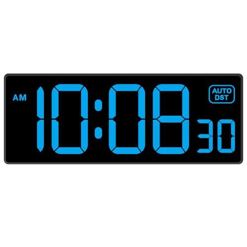 Digital Clock Wall Clock with Seconds Electric Clock Plug Auto DST Dimmer gallery
