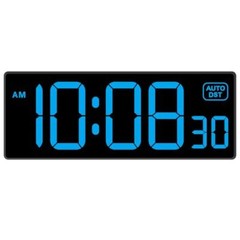 Digital Clock Wall Clock with Seconds Electric Clock Plug Auto DST Dimmer