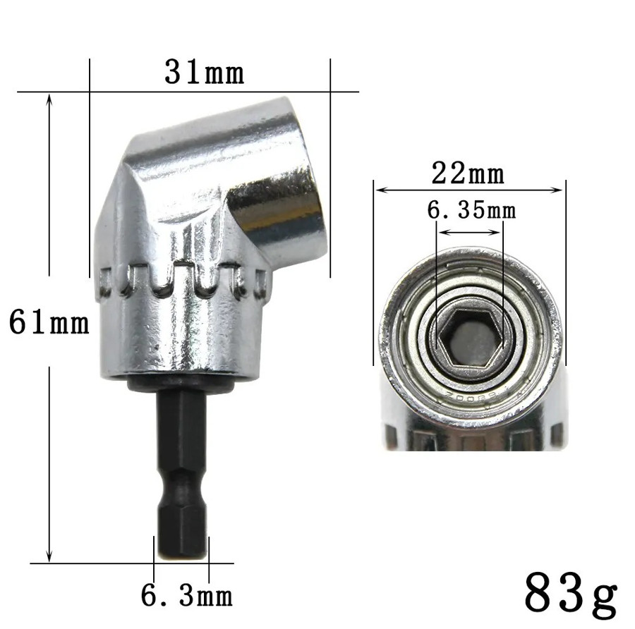1pc 105° Right Angle Drill Extension Screwdriver Joint Tool - Screwdriver Head gallery