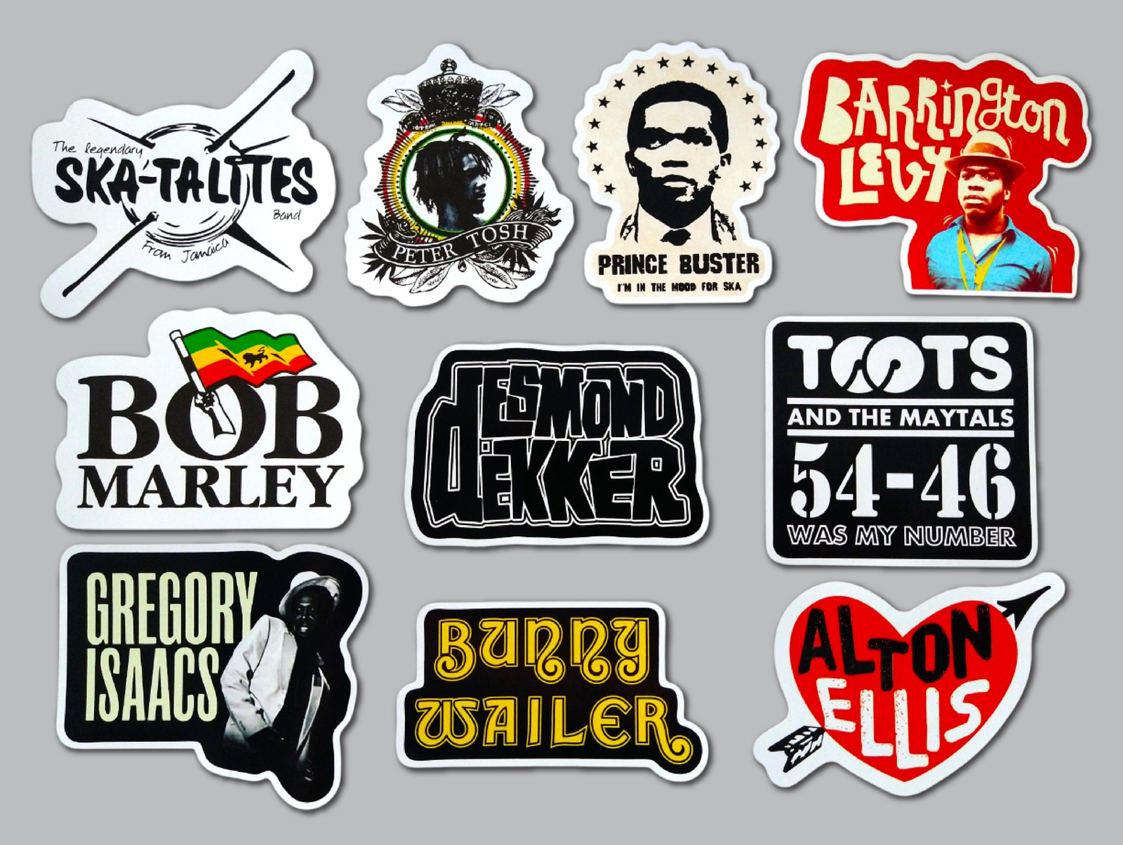 Classic Reggae & Ska Sticker Lot (10 Stickers) SET 1 bob marley peter tosh toots gallery