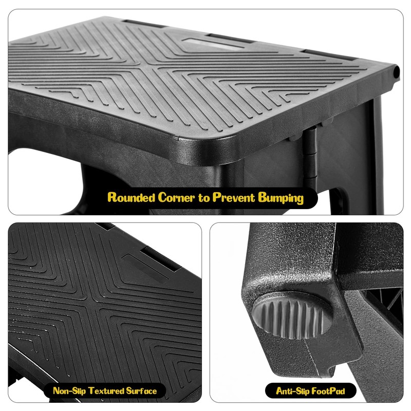 Ligebul 2-Step Stool Foldable Plastic Steps Stool Folding Step Ladder Two Step gallery