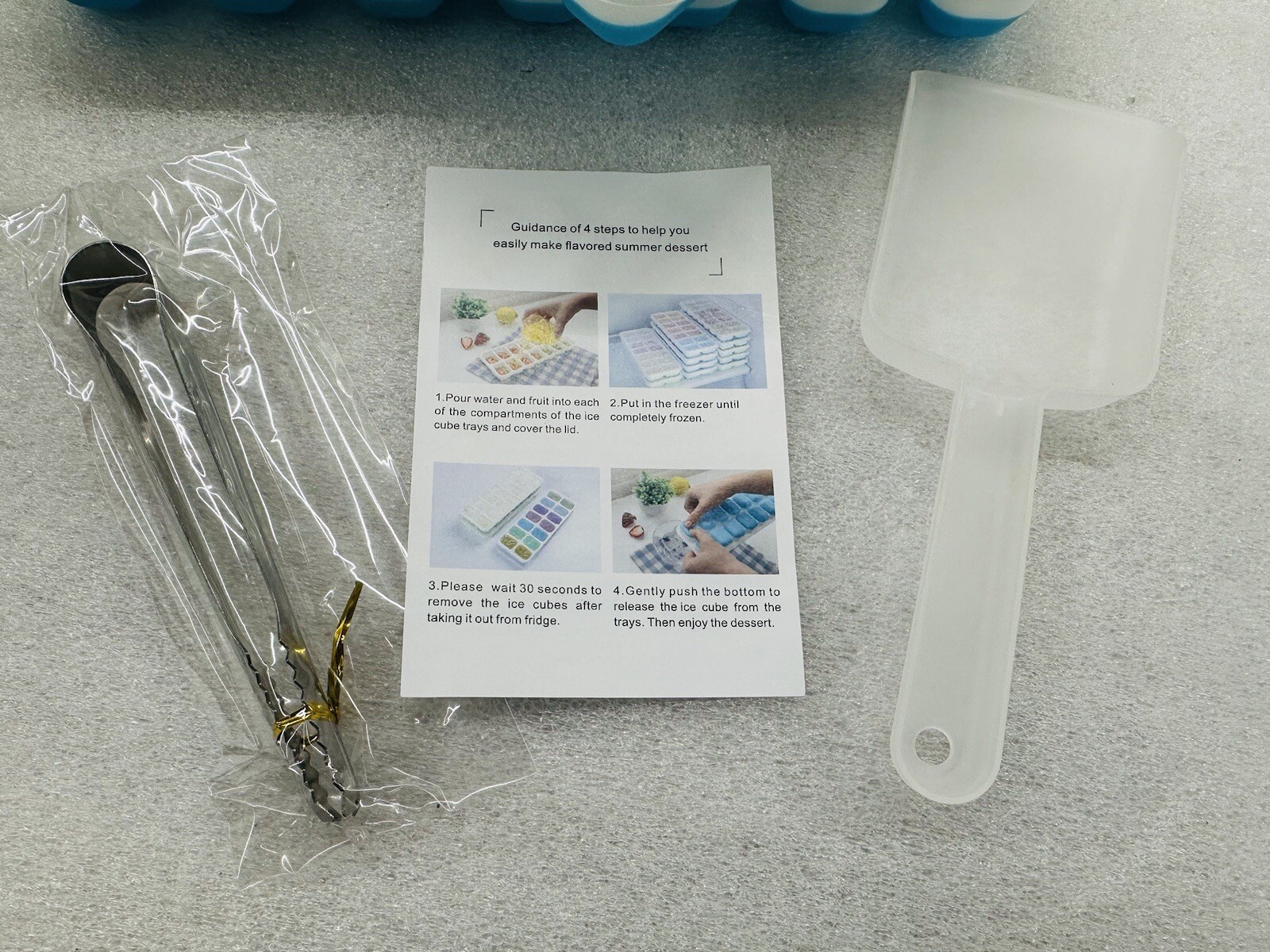 ICE CUBE TRAY w/ Silicone Bottom & Lids - Stackable - 3 Pack w/ Extras NEW gallery