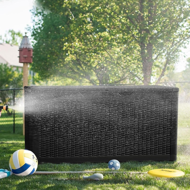 Lockable Outdoor Resin Deck Box – 100 Gallons of Stylish Storage for Your Patio gallery