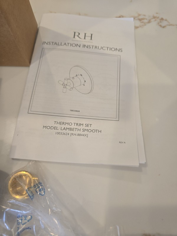 Restoration Hardware Lambeth Smooth Cross-Handle Thermostatic Shower Valve & Tri gallery