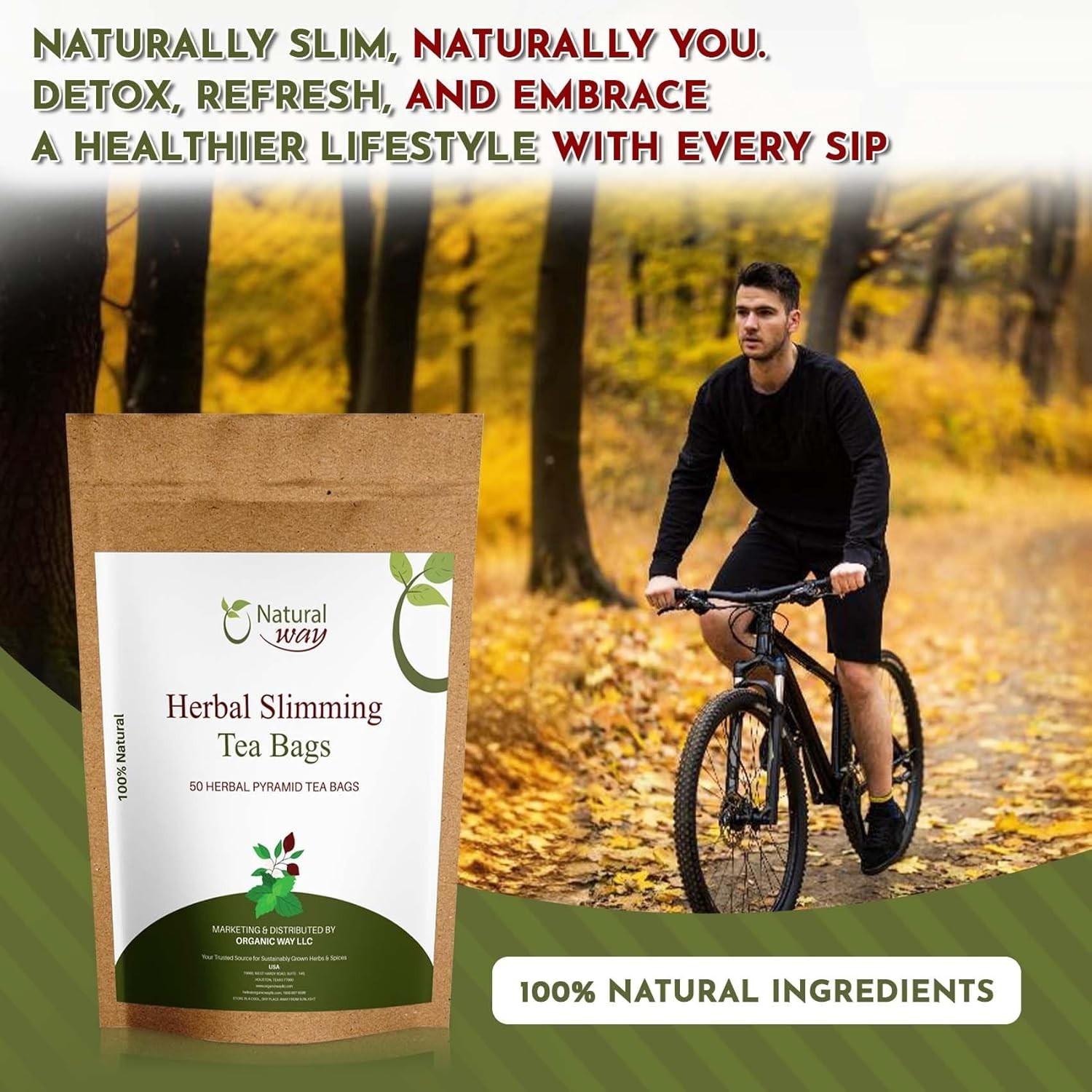 Pyramid Herbal Slimming Tea Bags | ECO Conscious Packaging | 4.5 Oz (Pack of 50) gallery