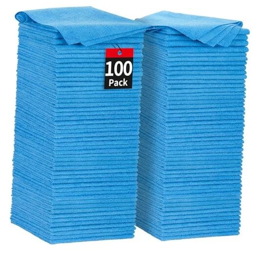 Shop Towels, 100 Pack Microfiber Towels for Cars, Microfiber 100 PK Blue gallery