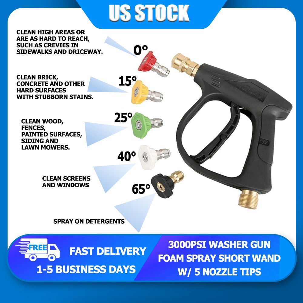 Manual Pressure Washer 5 Spray Patterns 20.7MPa Home/Garage Use