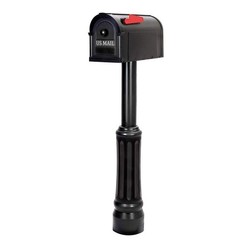 Mailbox and Post Kit, Black Durable Construction Will Not Rust, Hardware Include