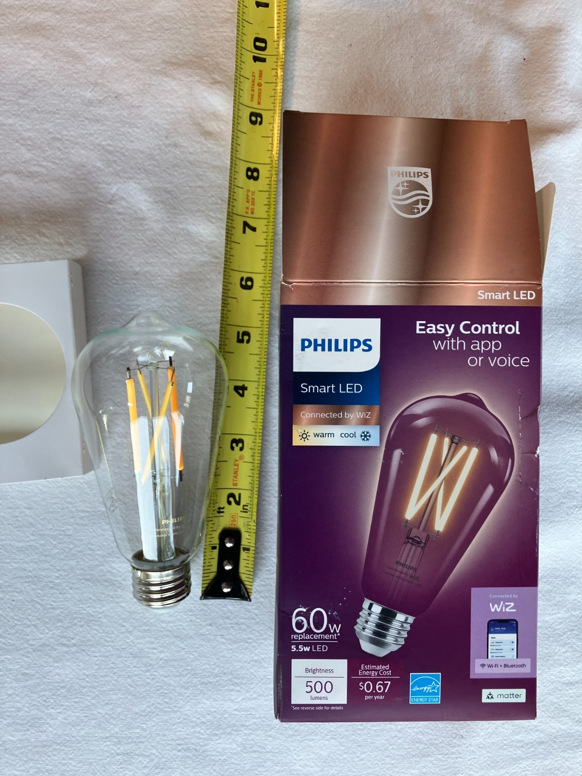 Philips Smart LED Easy Control Connected By WIZ Wi-Fi, 60W, ST19, E26, 500 Lumen gallery