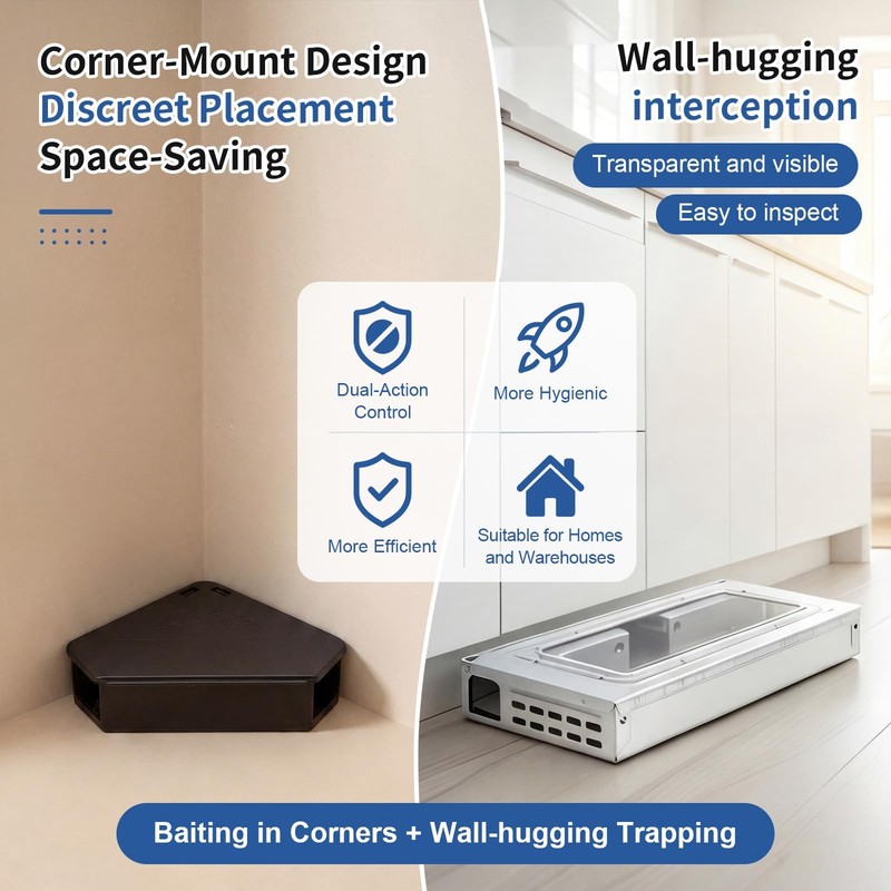 4 Packs Rodent Control System - 1Humane Mouse Traps with Clear Window + 3 Tri... gallery