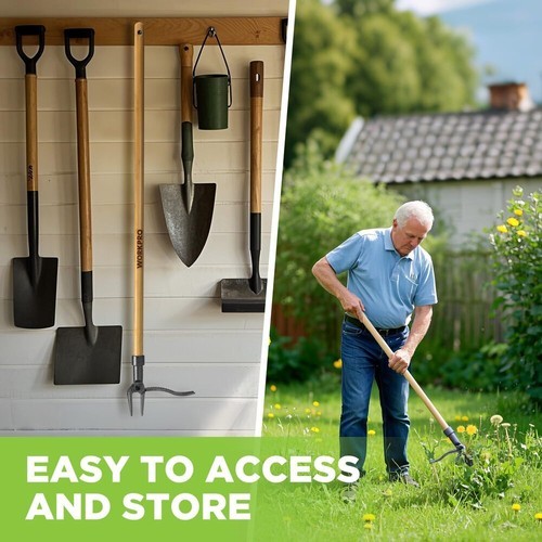 WORKPRO Weed Puller Tool Heavy-Duty 4-Claw Cast Iron Head Stand-Up Weeder USA gallery