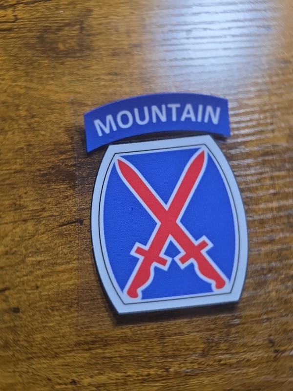 10th Mountain Division Patch Tab UV DTF Decal Waterproof Made In USA gallery