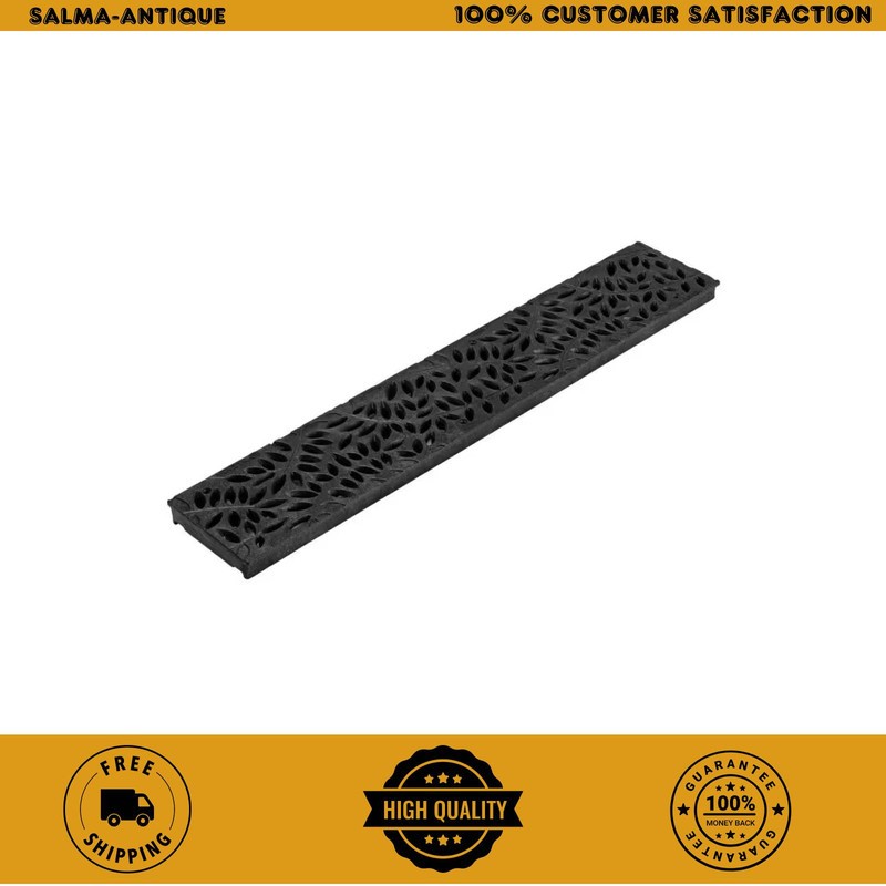 Spee-D Channel Drain Grate 2 ft Decorative Botanical Design Black 252 gallery