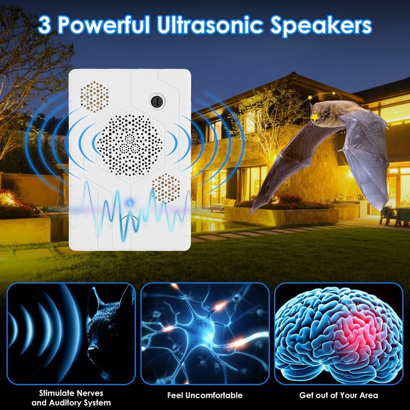 2 Packs Upgraded Rechargeable Ultrasonic Bat Repellent Up To 2055Sq.ft Coverage gallery