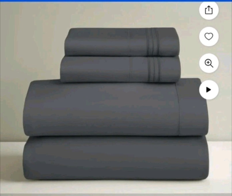 Queen Gray Solid Sheet Set for Adults, Machine Wash & Tumble Dry gallery