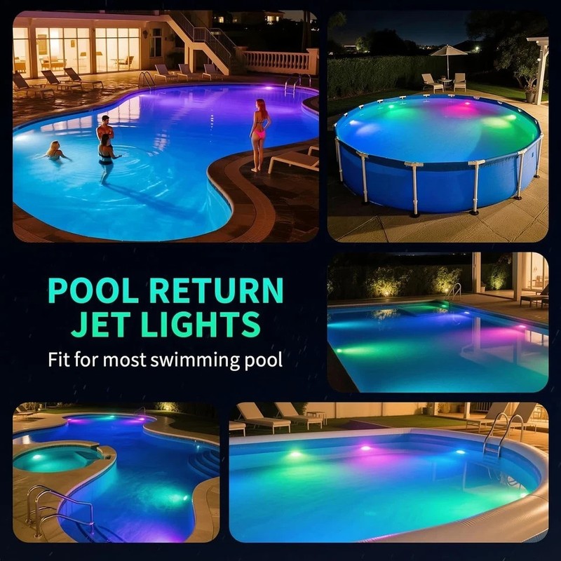 Underwater Pool Light Return Jet 7 Color Changing Led Lights *MISSING PARTS* gallery