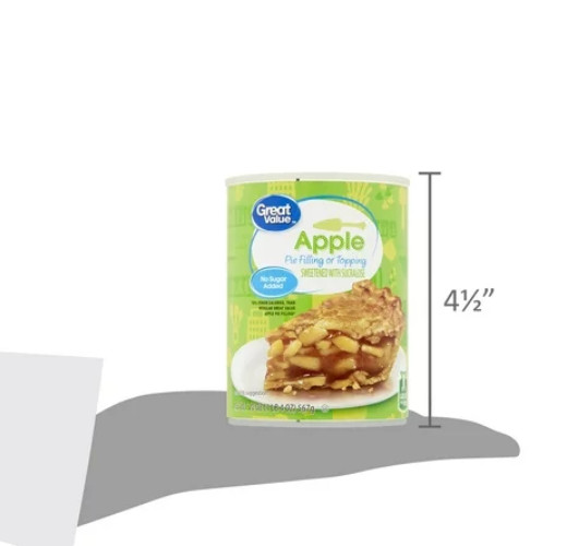 4 CANS Great Value NO SUGAR ADDED Apple Pie Filling & Topping 20 oz.... gallery