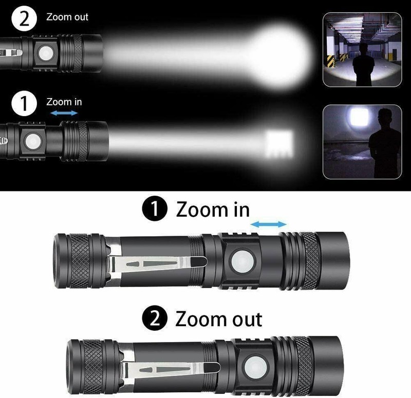 2PACK 99000000 LM Super Bright LED Tactical Flashlight Rechargeable Work Light gallery