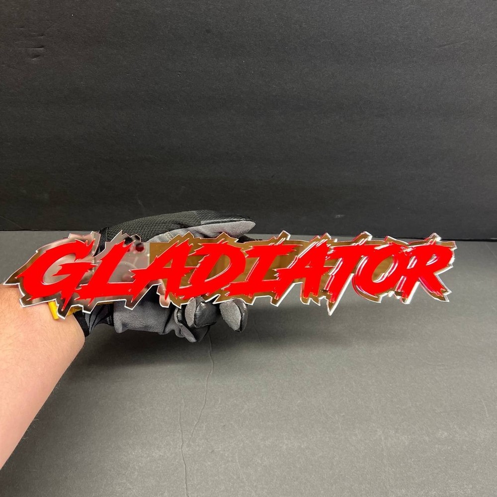 1x Gladiator Custom Text 3D Acrylic Car Emblem Badge Multicolor Laser Cut decal