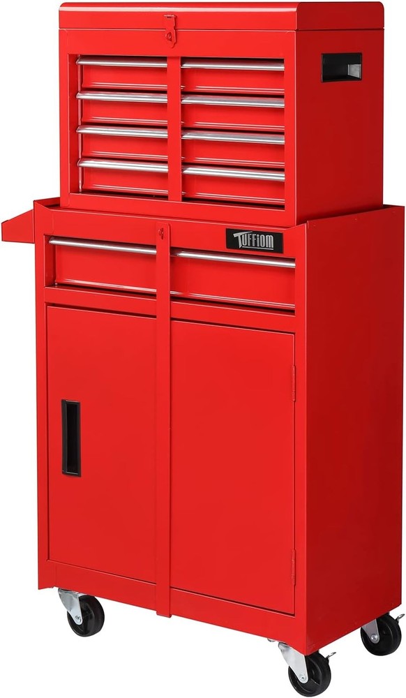 Rolling Tool Chest Storage Cabinet Mechanic Tool Organizer Box with Drawers Red