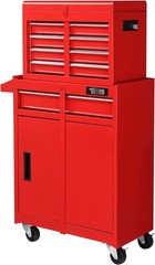 Rolling Tool Chest Storage Cabinet Mechanic Tool Organizer Box with Drawers Red