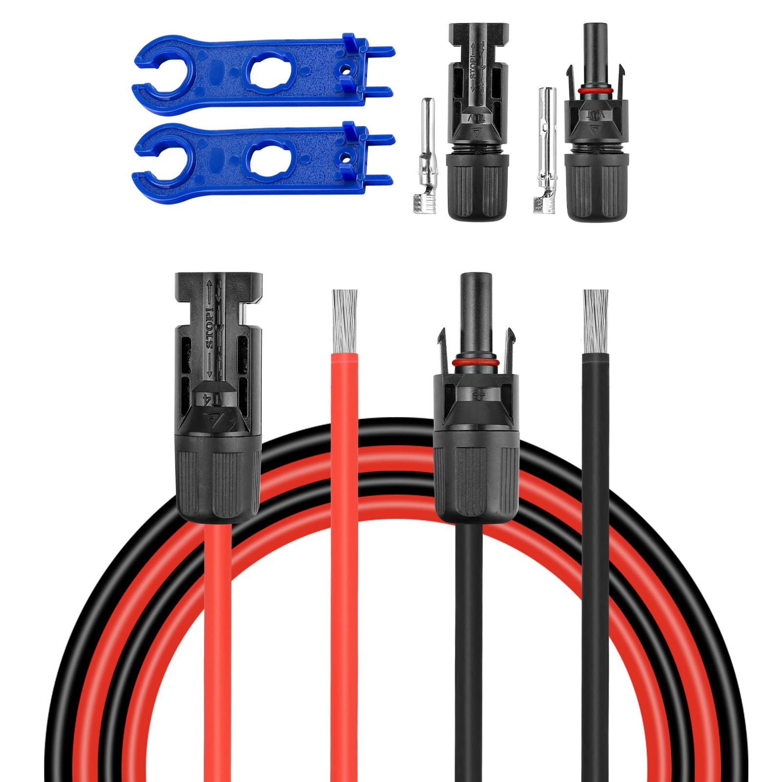 10 FT 10AWG Solar Panel Extension Cable,10 10FT-10AWG, Red and Black-10AWG gallery