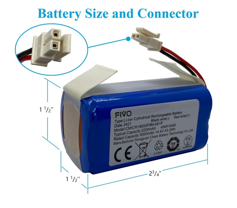 Replacement Battery for Coredy R750, G800, G850, Kyvol E20, E30, E31 Robot 3.2Ah gallery