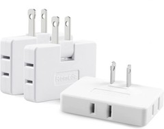 3 Pack AC Flat Wall Outlet Extender Flat Plug Adapter Outlet, Fold-Able 3 Way Wa