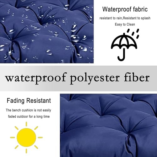 Porch Swing Cushions for Garden: Swing Replacement Cushions 2 60x40in Dark Blue gallery