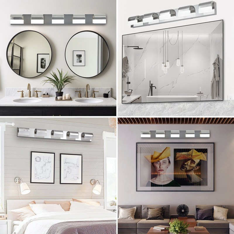 LED Polished 38'' Vanity 5 Light Chrome for Bathroom Mirror Wall Lamp Fixture UL gallery