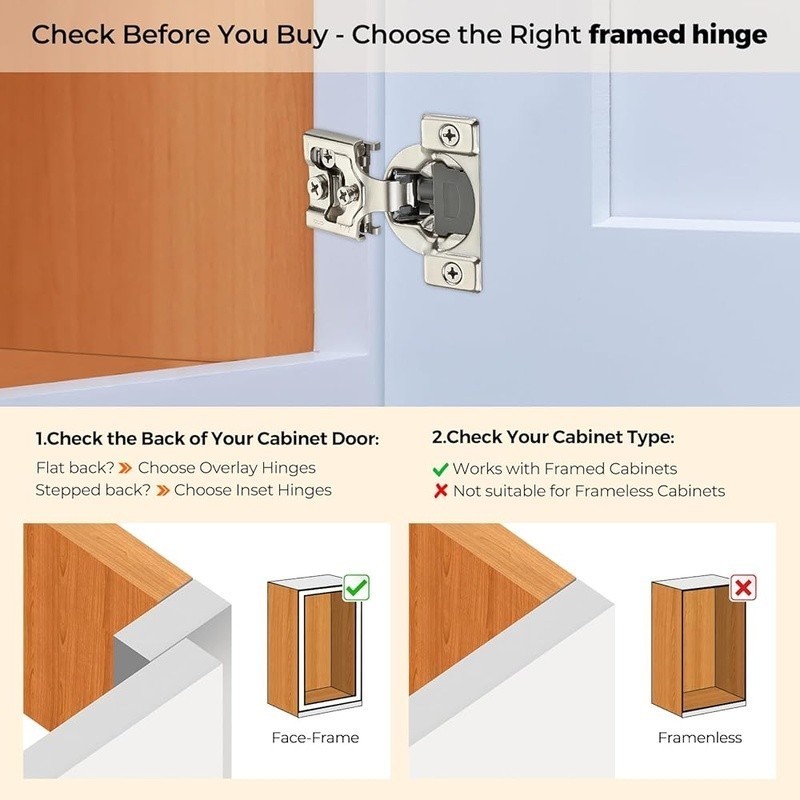 Soft Close Cabinet Hinges 3-Way Adjustable Heavy Duty Nickel Plated New gallery