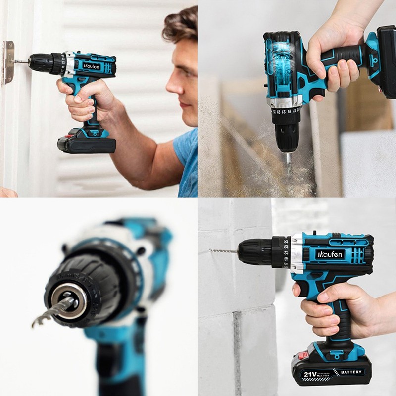 Electric Drill Cordless Set Equipped With 2 Battery Tool Box For Home RepairB2 gallery