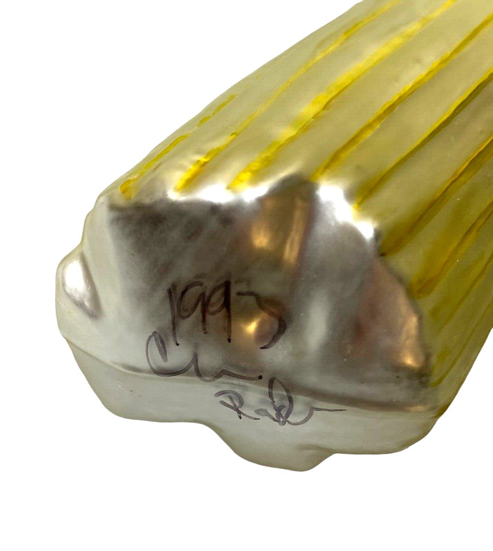 CHRISTOPHER RADKO SIGNED 93 Classic Christmas Tree Blown Painted Glass Ornament gallery
