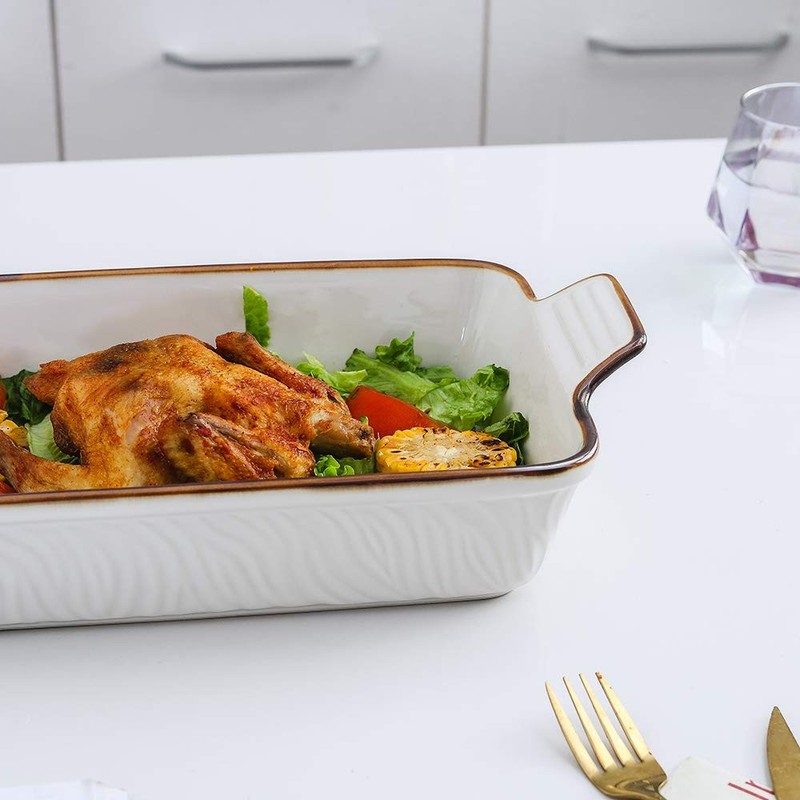 KOOV Bakeware Set, Ceramic Baking Dish 13"L x 9"W x 2.7"H, Pure White gallery