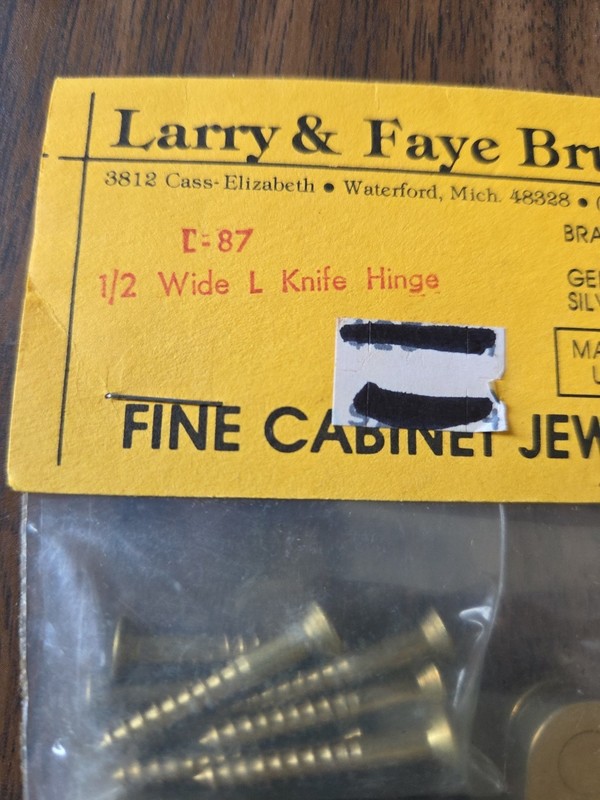 Brusso's Offset Pivot Hinges L87 one pair l shape knife hinges gallery