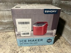 EUHOMY Countertop Ice Maker Machine with Handle, 26lbs in 24Hrs, 9 Ice Cubes …