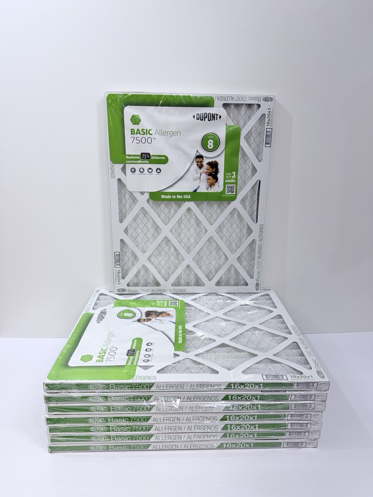 8 DuPont Basic Allergen 7500 Air Filters 16 x 20 x 1 Merv 8 Up To 3 Months Each gallery