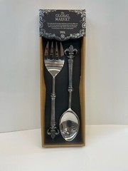 “The Global Market” Spoon & Fork Serving Set
