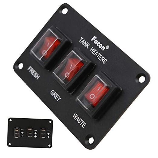 12Volts Switch Box Panel, 30Amps Rocket On&Off Tirple Rocket Switch, 30Amps