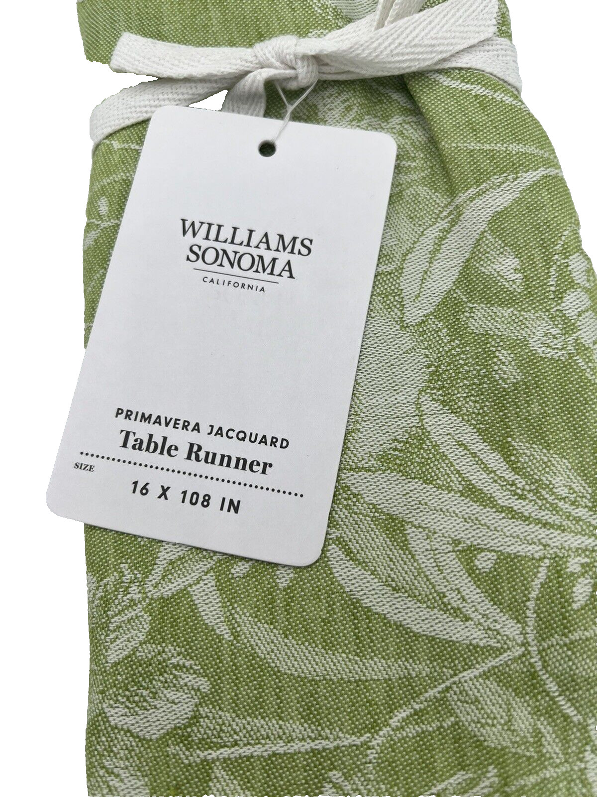 Williams Sonoma Spring Jacquard Table Runner Green 16 x 108 Inches gallery