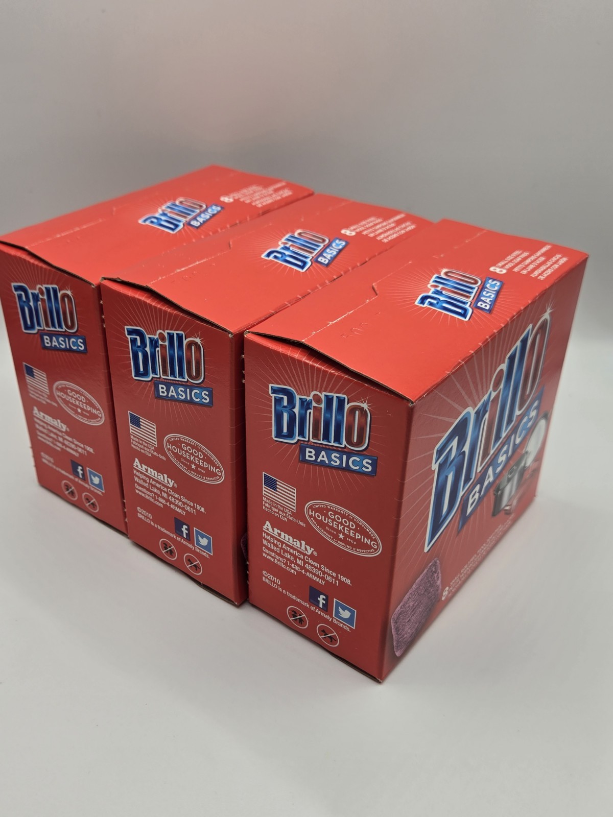 Brillo Basics Steel Wool Soap Pads - 8 Count Box - 3 Boxes (24 Soap Pads) gallery