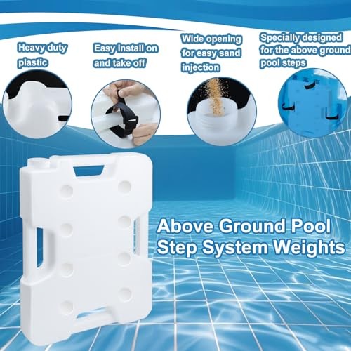 2 Pack Pool Ladder Weights, Heavy Duty 52LBS HDPE Pool Step Weights to Prevent gallery
