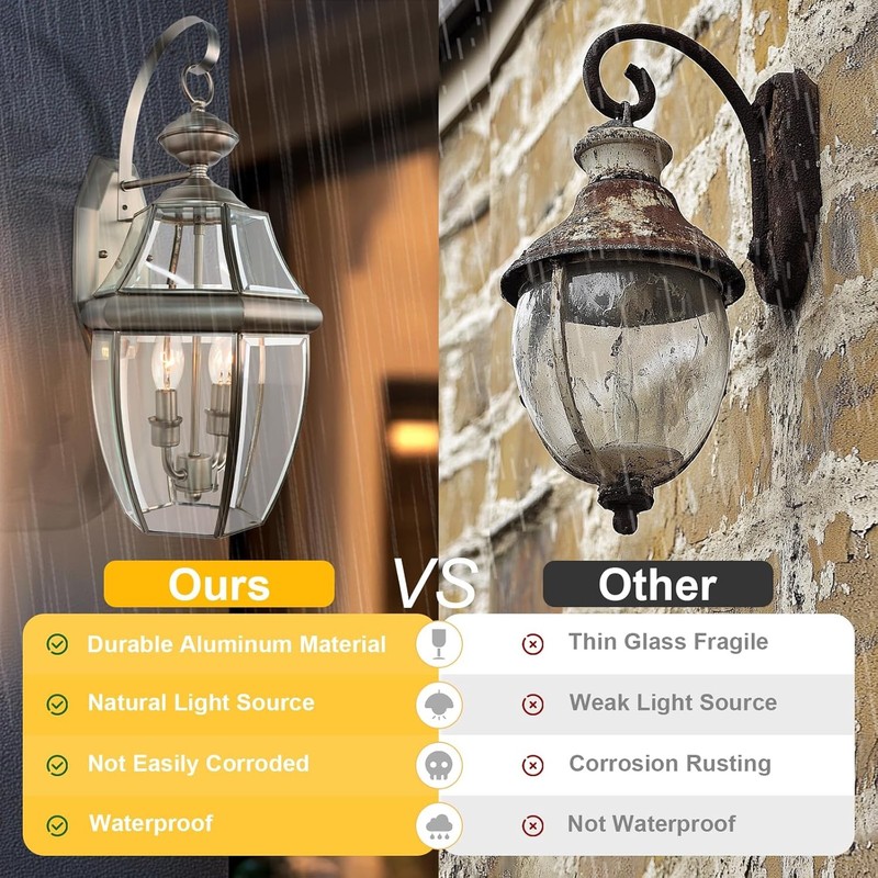 20" Large Outdoor Wall Lights 2-Light Waterproof Sconce E12 #R047 gallery