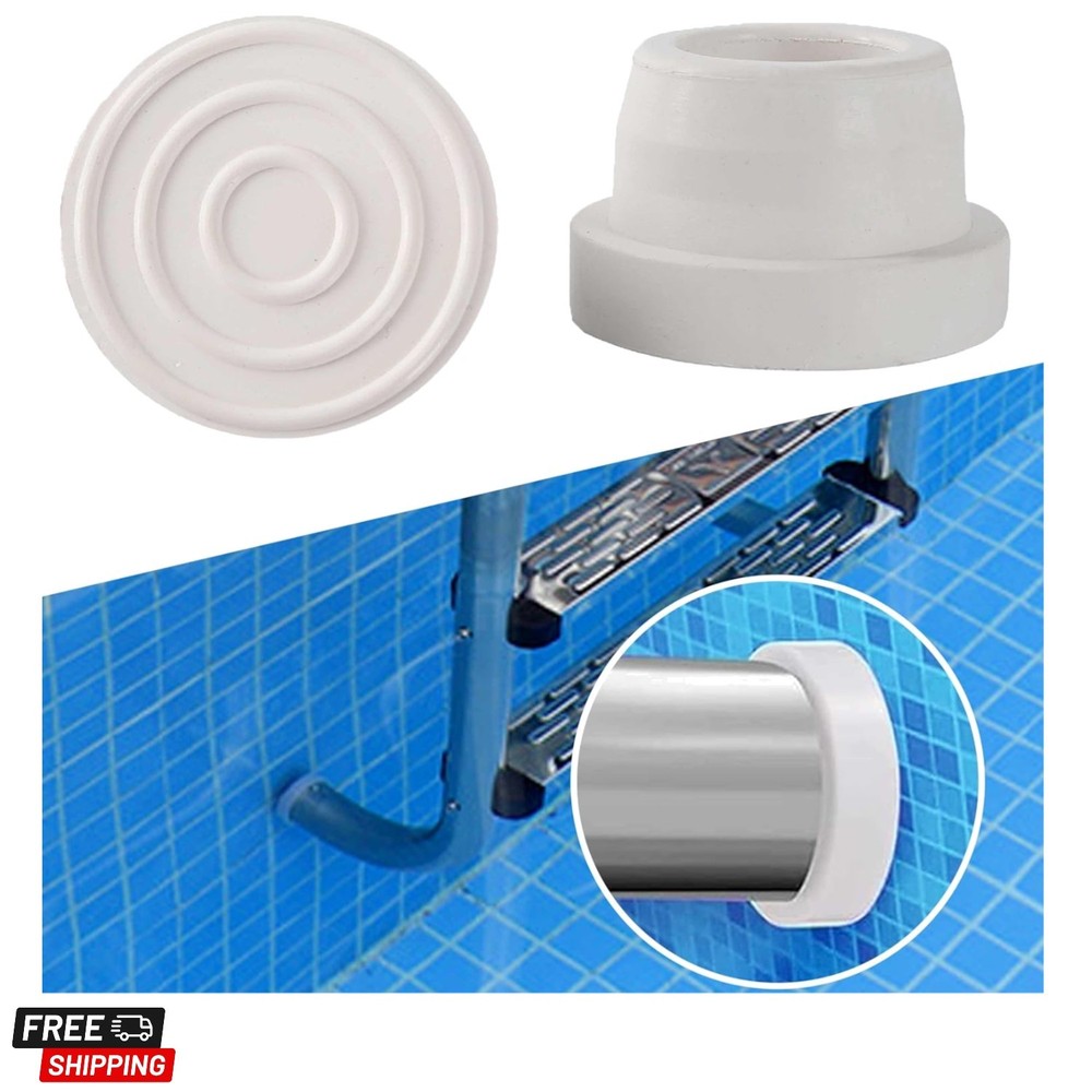 2-Pack, White Inside Pools Ladder Bumpers for Inground Pools Ladder Rubber En...